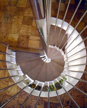Photo: Duplex Hi-Rise Condominium, Stair Looking down to Bedroom Level